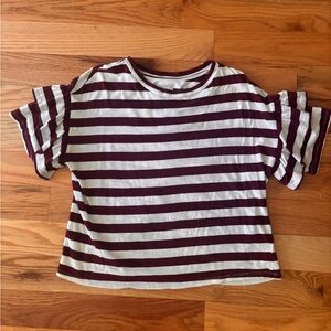3/$20 Universal Thread Burgundy and White Striped Tee
